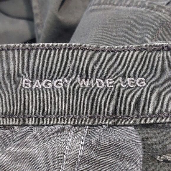 American Eagle Women Baggy Wide Leg Cargo Pants Size 16R Green Streetwear Skater - Picture 7 of 13